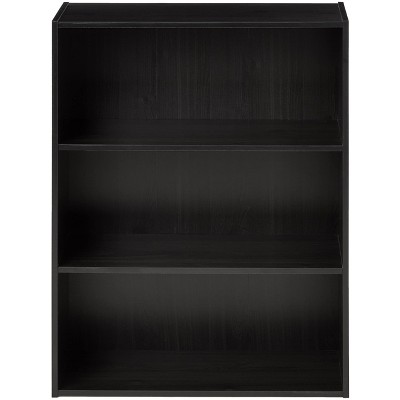 Espresso 3-Tier Wood Open Bookshelf