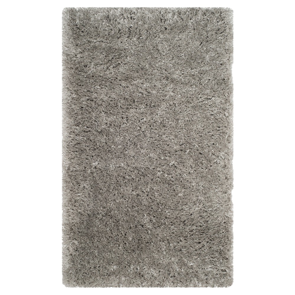 4'x6' Solid Loomed Area Rug Silver - Safavieh