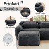 114 inch Brown Plush Fabric Sectional Sofa Couches with Throw Pillows ( Buckle Connection) - 4 of 4