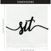 AuldHome Design Throw Pillow Covers: Sit and Stay (16in, Set of 2); White w/ Black Tufted Embroidery - 2 of 4