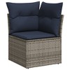 vidaXL 7 Piece Patio Sofa Set with Cushions Poly Rattan - Beige and Gray With Table - 4 of 4