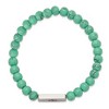 Chisel Stainless Steel with Red Enamel Medical ID 6.5mm Turquoise Glass Beaded Stretch Bracelet - 2 of 4