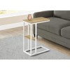 Monarch Specialties Accent Table C-Shaped End Side Snack Living Room Bedroom Metal Laminate Natural White Contemporary Modern - 2 of 4