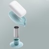 Chery Life 3pcs Bar Soap Holder, Leaf Shape Self Draining Soap Holder With Suction Cup, Blue - 4 of 4