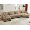 Modern 2 Seater Sofa With Ottoman, Sectional Sofas Large With 2 Ottoman, Large L Shape Sofa With Waist Pillow And Throw Pillows-Cuddlewood - 3 of 4
