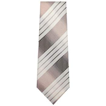 TheDapperTie Men's Pink, White And Black Stripes Necktie with Hanky