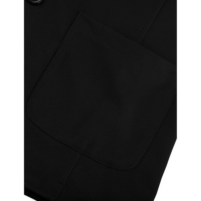 INSPIRE CHIC Men's Lightweight Notched Lapel Solid Color Long Sleeve Slim Fit Blazer Black Medium — фото 4