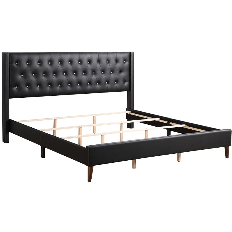 Passion Furniture Bergen Black Queen Panel Bed, 3 of 6