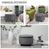 NicBex Linen-Like Storage Ottoman Round Tufted Footrest with Removable Cover, Grey - 4 of 4