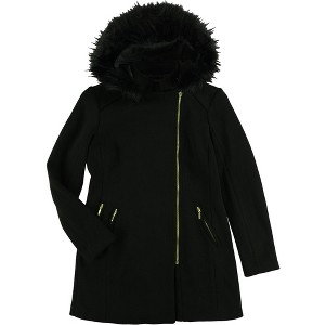 I.N.C International Concepts Womens Textured Coat, Black, X-Small - 1 of 1