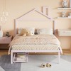 Full-Size Platform Bed - Metal Frame, Dual Drawers, Architectural House Headboard - 3 of 4