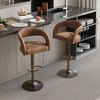 VECELO Bar Stools Swivel Adjustable Modern Pu Leather Barstools Set of 2, Counter Bar Stools with Back and Arms, for Bar or Kitchen - 2 of 4
