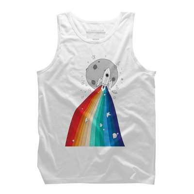 Adult Design By Humans Rainbow Pride Rocket to the Moon By noeldelmar Tank Top