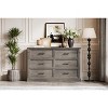 Brown 6 Drawer Dresser for Bedroom, Farmhouse Large Double Chest of Drawers with Metal Handles, Rustic Wooden Dresser for Living Room, Hallway - 4 of 4