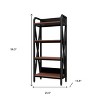 HomeRoots 56" Black And Brown Metal and Wood Four Tier Etagere Bookcase - 3 of 4