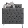 TiramisuBest 45" Dark Gray Loveseat with Solid Wood Frame, Espresso Arms, Full Foam Cushion for Living Room and Bedroom - 3 of 4