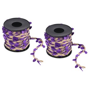 Unique Bargains Jungle Wedding Party Home Garden Decor Burlap Leaf Ribbon Braided Artificial Vine 2 Pcs - 1 of 4