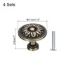 Unique Bargains Vintage Flower Pattern Drawer Knobs with Screws for Dresser Closet - 2 of 4