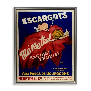 Stupell Industries Vintage Escargots Advertisement Floating Frame Canvas Art - 1 of 4
