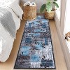 Washable Runner Rug Modern Floral Rug Geometric Runners Grey Hallway Runner Carpet Soft Low-Pile Bathroom Mat Laundry Hallway - 2 of 4