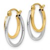 Black Bow Jewelry 1mm Double Round Hoop Earrings in 14k Two Tone Gold, 17mm (5/8 Inch) - 2 of 4