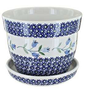 Blue Rose Polish Pottery D036 Manufaktura Large Flower Pot - 1 of 1