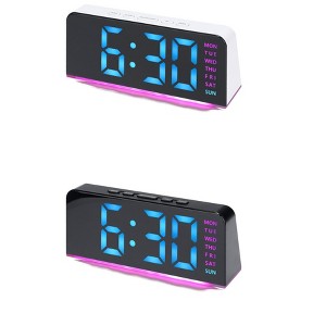REGALWOVEN 2 Pcs Plastic Digital Corded Accurate Electric Alarm Clock 6.3 x 2.6 x 1.6 inch - 1 of 4