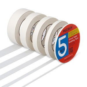 MEEDEN 5 Packs White Artist Tape, 0.2" 0.5" 0.75" 1.0" 1.4" x 60 Yard, Multi-Sized Masking Art Tape, Acid-Free Painters Tape for Painting - 1 of 1