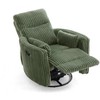 360 Swivel Rocker Recliner - Corduroy Nursery Glider Rocking Chair with 2 Pillows - 3 of 4