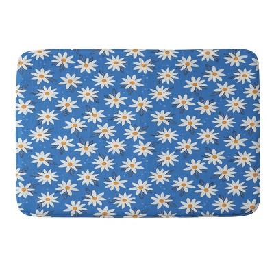 Avenie Boho Daisies Cobalt Blue Memory Foam Bath Rug Blue - Deny ...