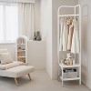 Modern Corner Coat Rack, Space-Saving Metal Clothes Organizer, Freestanding Hall Tree with Shelves for Entryway/Bedroom/Office - 2 of 4