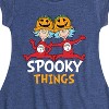 Girls' - Dr. Seuss - Spooky Things Thing 1 and Thing 2 Fit & Flair Cap Sleeve Graphic Dress - 2 of 4