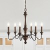 25" 6-Light Oakley Midcentury Farmhouse Iron LED Chandelier Wood Finished/Oil Rubbed Bronze - JONATHAN Y: UL Listed, Adjustable Height - 4 of 4