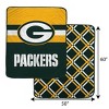 NFL Green Bay Packers Center Logo Half Stripe Diamond Faux Shearling Blanket - 3 of 3