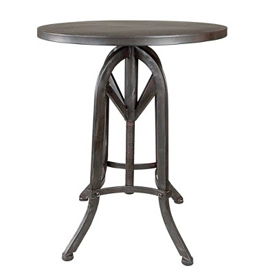 Industrial Black Metal Adjustable Height Side Table