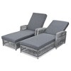 Merax 2-Piece Outdoor Wicker Lounge Chairs with Adjustable Recliners & Soft Cushions - 2 of 4