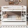 Ridstar 78.6 in. W Full-Size Rubberwood Bed with Pull-Out Bed, Ladder & Guardrail-White - 2 of 4