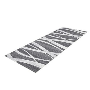 Faux Wool Modern Stripe Pattern Printed Area Rug with Ultra Low Pile, Machine Washable, Stain Resistant, Pet-Friendly, Non-Shedding, Bordered Edges - 1 of 4