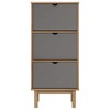 vidaXL Shoe Cabinet Brown and Gray Solid Pine Wood and Engineered Wood - Brown and Gray - 4 of 4