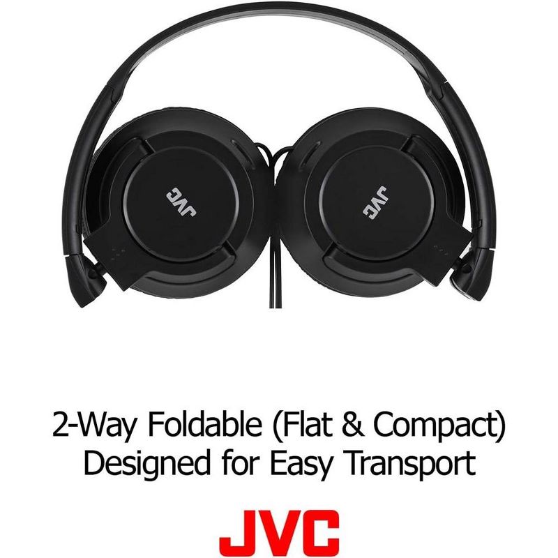 JVC Lightweight Flat Foldable Headphone with Mic,, 3 of 6