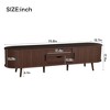 Angel Sar 70 Inch Mid Century Modern TV Stand with Tambour Doors, Power Outlet & Drawers, Media Console for 80 Inch TVs - 3 of 4