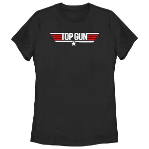 Women's Top Gun Red and White Movie Logo T-Shirt - 1 of 4