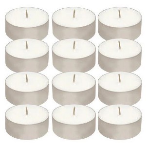LumaBase Extra-Large Tea Light Candles - Set of 12 - 1 of 4