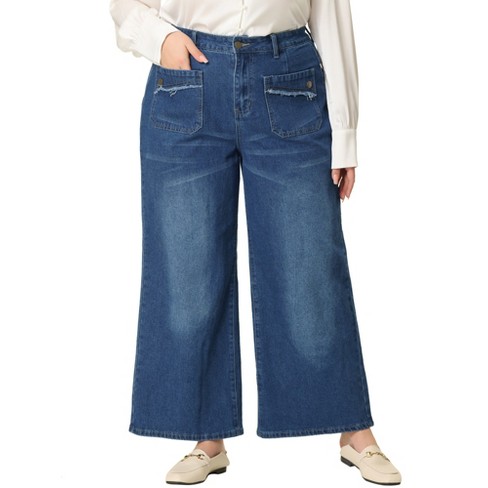 Plus Size Wide Leg Jeans : Target