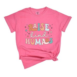 Simply Sage Market Women's Raise Kind Humans Colorful Short Sleeve Garment Dyed Tee - 1 of 2