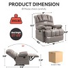 Upholstered Manual Recliner Sofa Chair,Extra Wide Recliner,Recliner Chairfor Living Room,Bedroom,Lounge,Apartment-Cuddlewood - 4 of 4