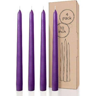 10 inch Taper Candles Set of 4 - Dripless Taper Candles and Unscented Candlesticks - Perfect as Dinner Candles and Household Candles