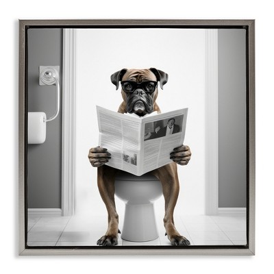 Stupell Industries Boxer Dog & Newspaper, 25" x 25"