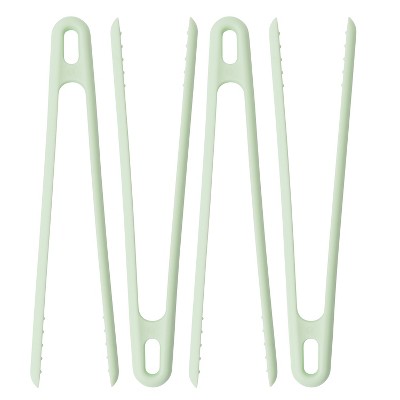 BergHOFF Leo 11" Silicone Grill Tongs, Set of 4, Mint