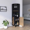 70.8'' Corner Bar Cabinet Cleveland, Living Room, Black / Pine - 2 of 4